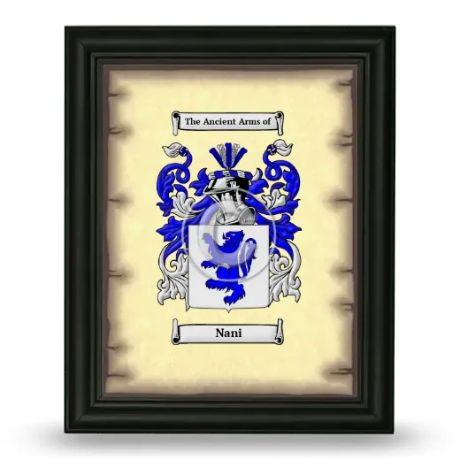 Nani Coat of Arms Framed - Black