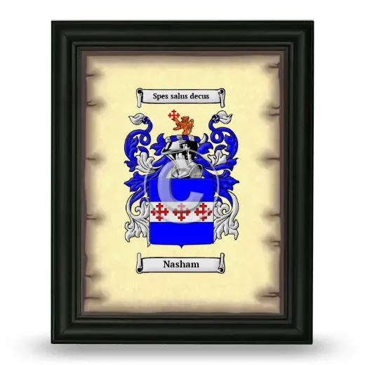Nasham Coat of Arms Framed - Black