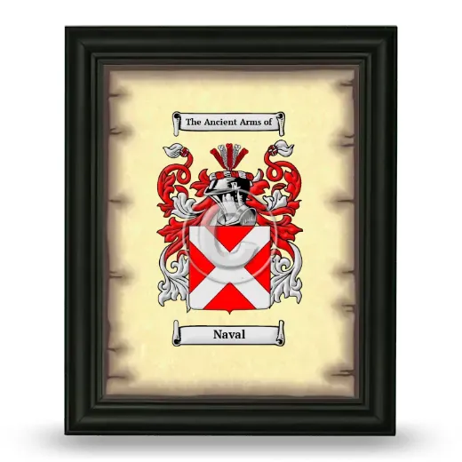Naval Coat of Arms Framed - Black