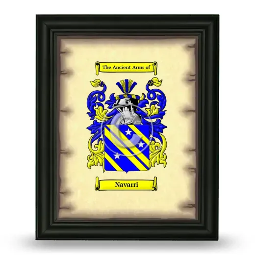 Navarri Coat of Arms Framed - Black