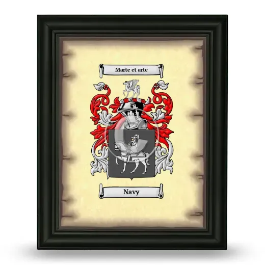 Navy Coat of Arms Framed - Black