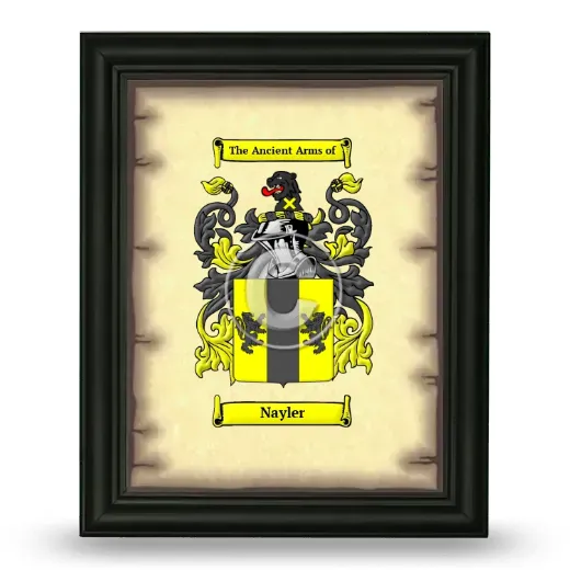 Nayler Coat of Arms Framed - Black