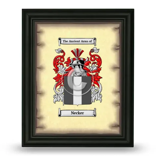 Necker Coat of Arms Framed - Black