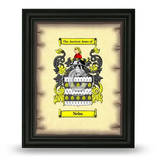 Nelm Coat of Arms Framed - Black
