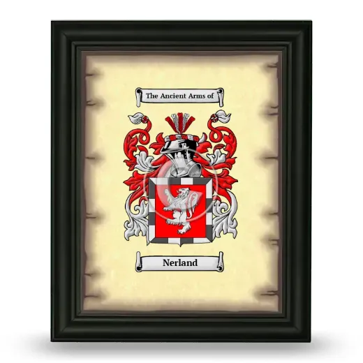 Nerland Coat of Arms Framed - Black