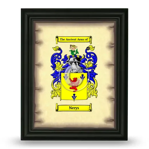 Nerys Coat of Arms Framed - Black