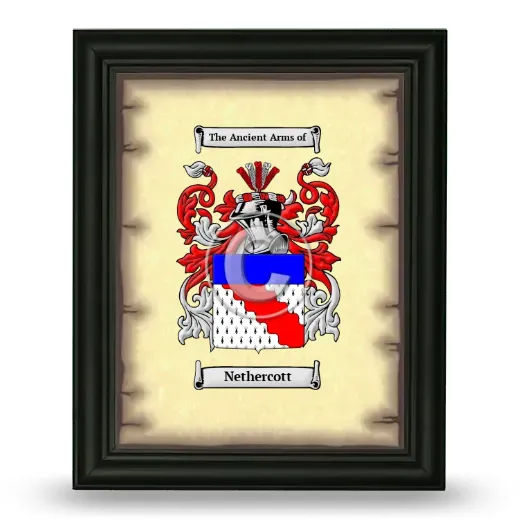 Nethercott Coat of Arms Framed - Black