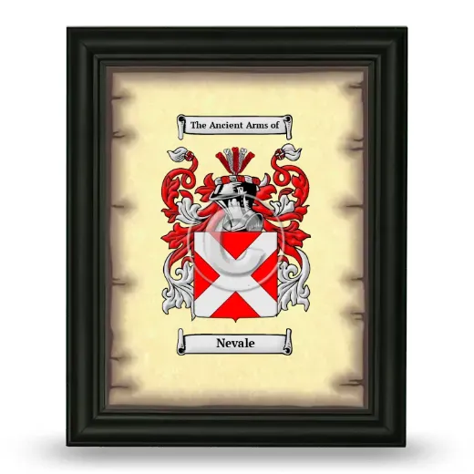Nevale Coat of Arms Framed - Black