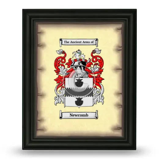 Newcomb Coat of Arms Framed - Black