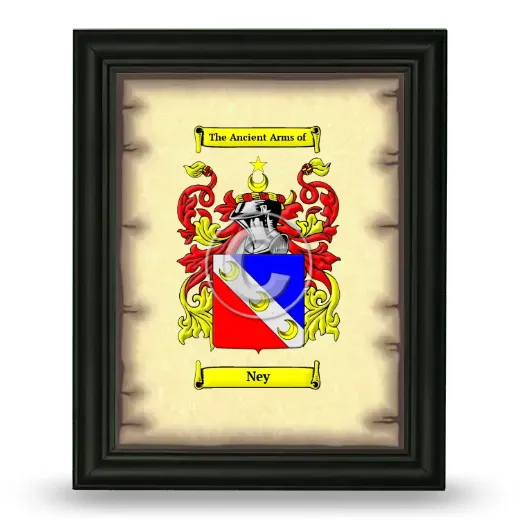 Ney Coat of Arms Framed - Black