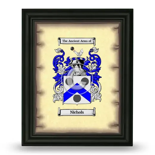 Nichols Coat of Arms Framed - Black