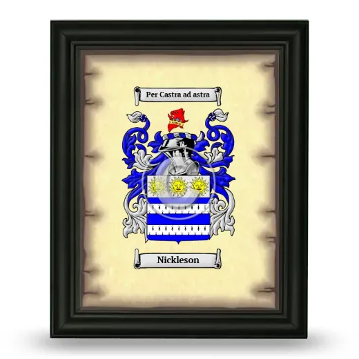 Nickleson Coat of Arms Framed - Black