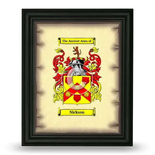 Nickson Coat of Arms Framed - Black