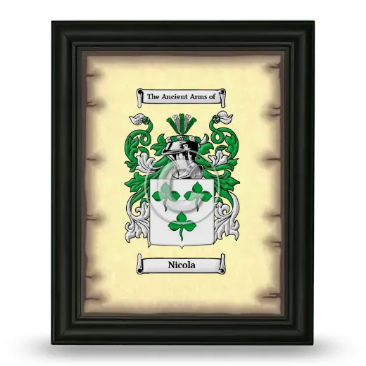 Nicola Coat of Arms Framed - Black