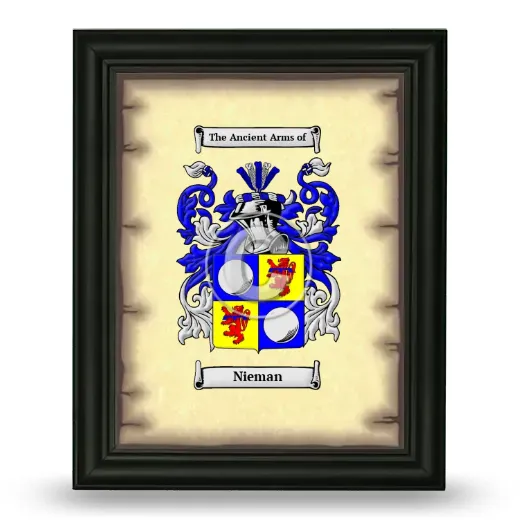 Nieman Coat of Arms Framed - Black