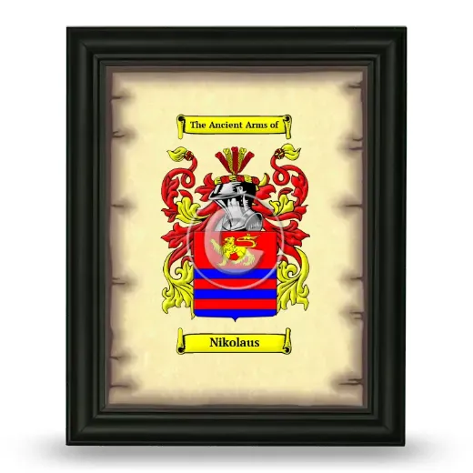 Nikolaus Coat of Arms Framed - Black