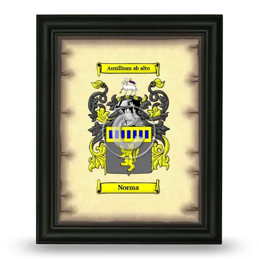 Norma Coat of Arms Framed - Black