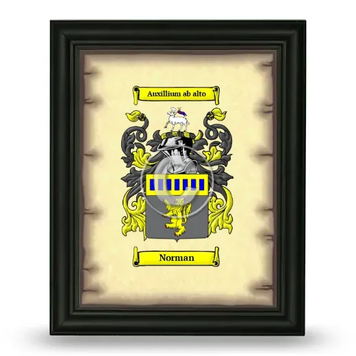 Norman Coat of Arms Framed - Black