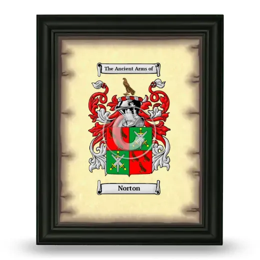 Norton Coat of Arms Framed - Black