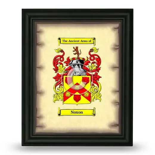 Noxon Coat of Arms Framed - Black