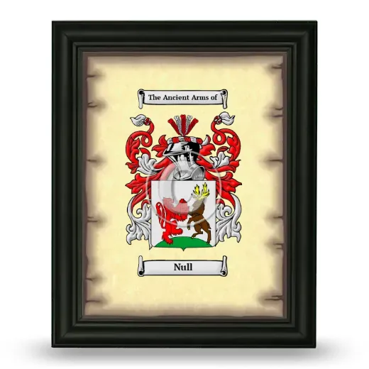 Null Coat of Arms Framed - Black