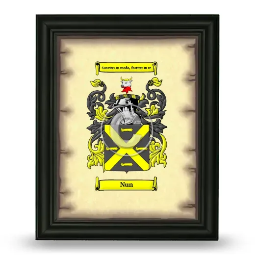 Nun Coat of Arms Framed - Black