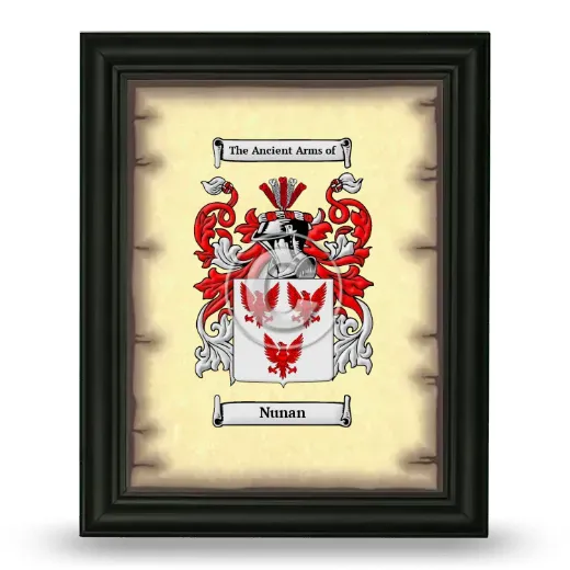 Nunan Coat of Arms Framed - Black