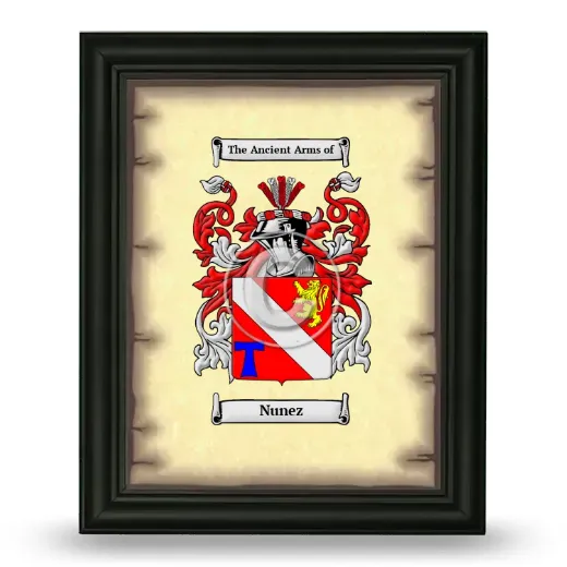 Nunez Coat of Arms Framed - Black