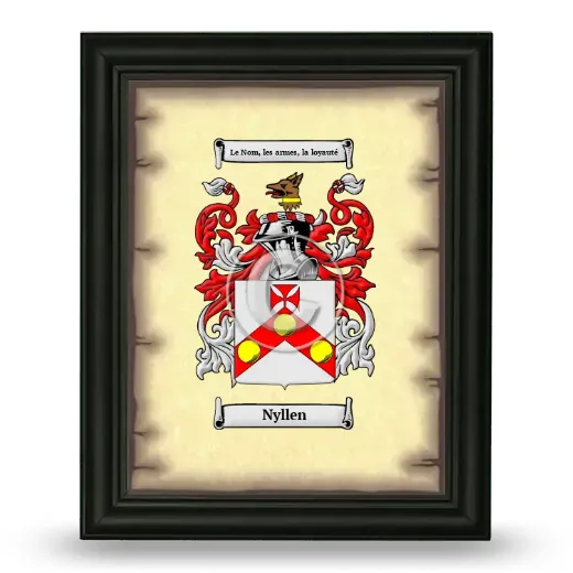 Nyllen Coat of Arms Framed - Black