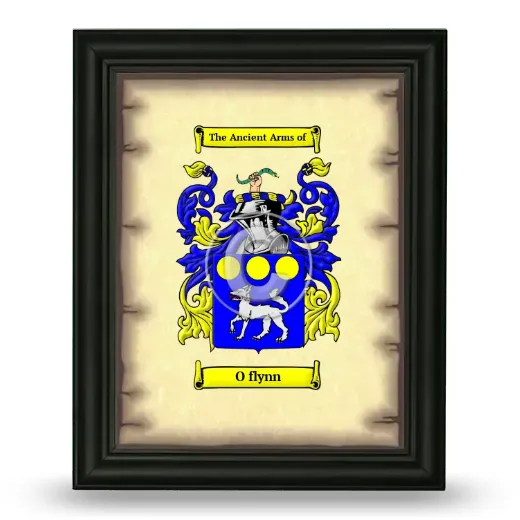O flynn Coat of Arms Framed - Black