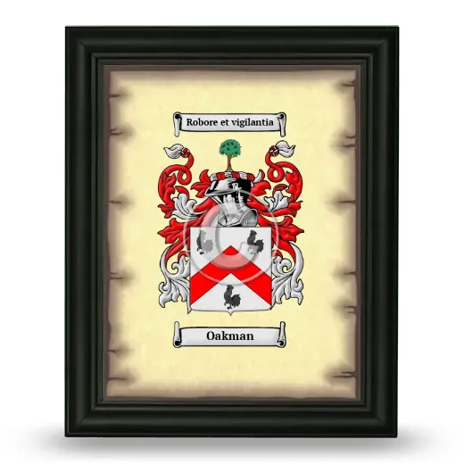 Oakman Coat of Arms Framed - Black