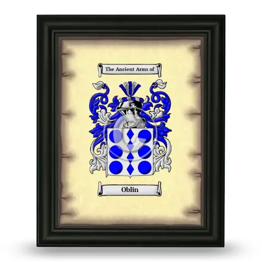 Oblin Coat of Arms Framed - Black