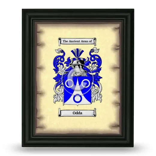 Odda Coat of Arms Framed - Black