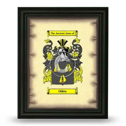 Oden Coat of Arms Framed - Black