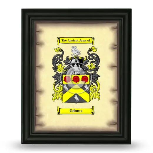 Odoms Coat of Arms Framed - Black