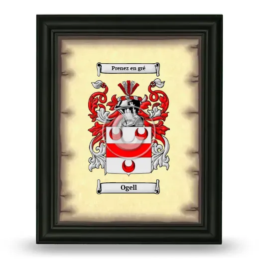Ogell Coat of Arms Framed - Black