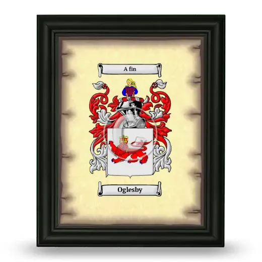 Oglesby Coat of Arms Framed - Black