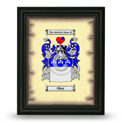 Okay Coat of Arms Framed - Black