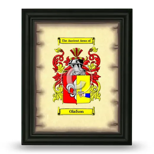 Olafson Coat of Arms Framed - Black