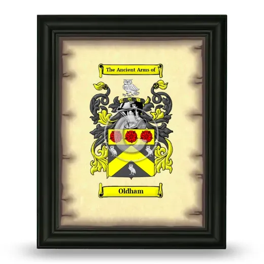 Oldham Coat of Arms Framed - Black
