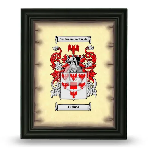 Oldine Coat of Arms Framed - Black
