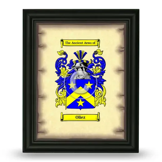 Oliez Coat of Arms Framed - Black