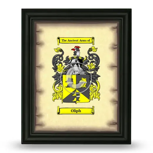 Oliph Coat of Arms Framed - Black