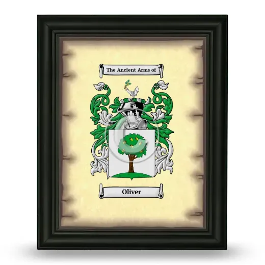 Oliver Coat of Arms Framed - Black