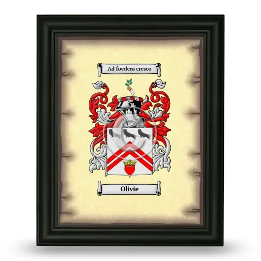 Olivie Coat of Arms Framed - Black