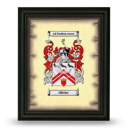 Olivier Coat of Arms Framed - Black