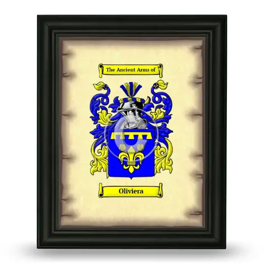 Oliviera Coat of Arms Framed - Black
