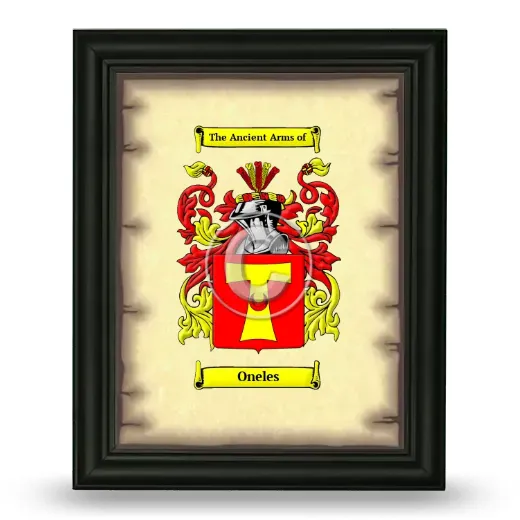 Oneles Coat of Arms Framed - Black