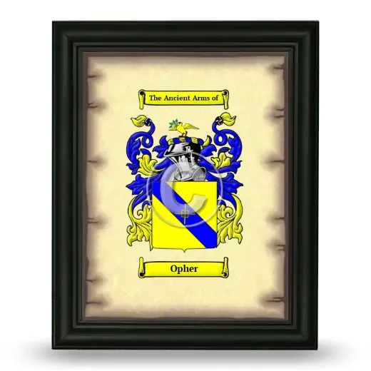 Opher Coat of Arms Framed - Black