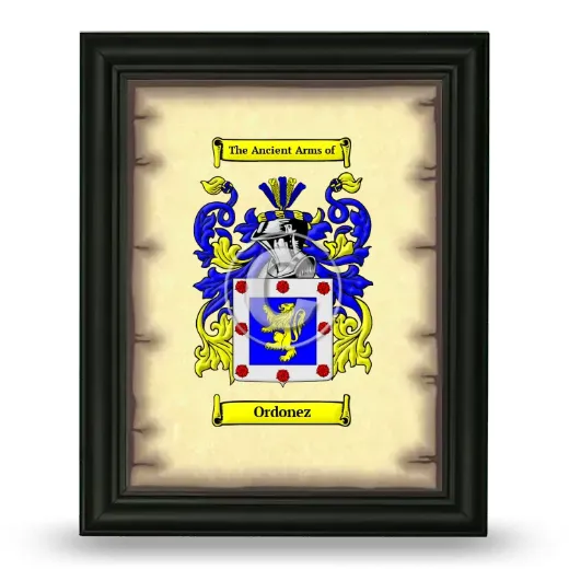 Ordonez Coat of Arms Framed - Black